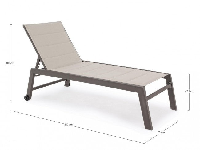 Cama alta de café Hilde de aluminio con ruedas.