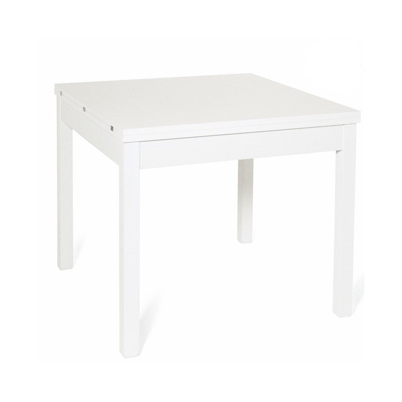 Mesa de comedor de fresno blanco con apertura para libros de madera revestida de melamina 90x90-180 cm