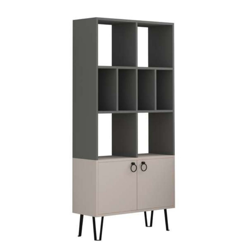 Librería Bene con puertas gris tórtola antracita