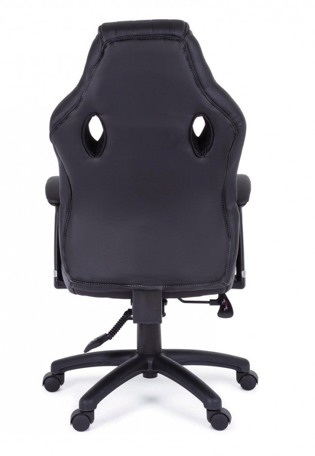 Silla de oficina Spider con reposabrazos en símil piel negra
