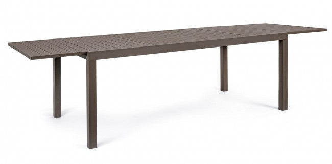 Mesa mueble jardín extensible aluminio Hide marrón 200-300 x 100 cm