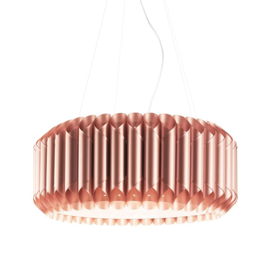 3 Lámparas de Suspensión de Metal Cromado Cobre cm. 60 x 31h