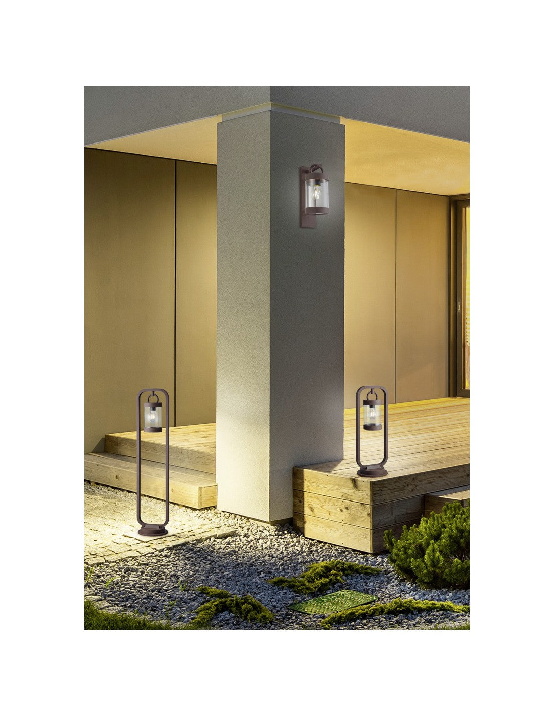 Lámpara de pared Sambesi Rust con sensor crepuscular IP44 Trio Lighting