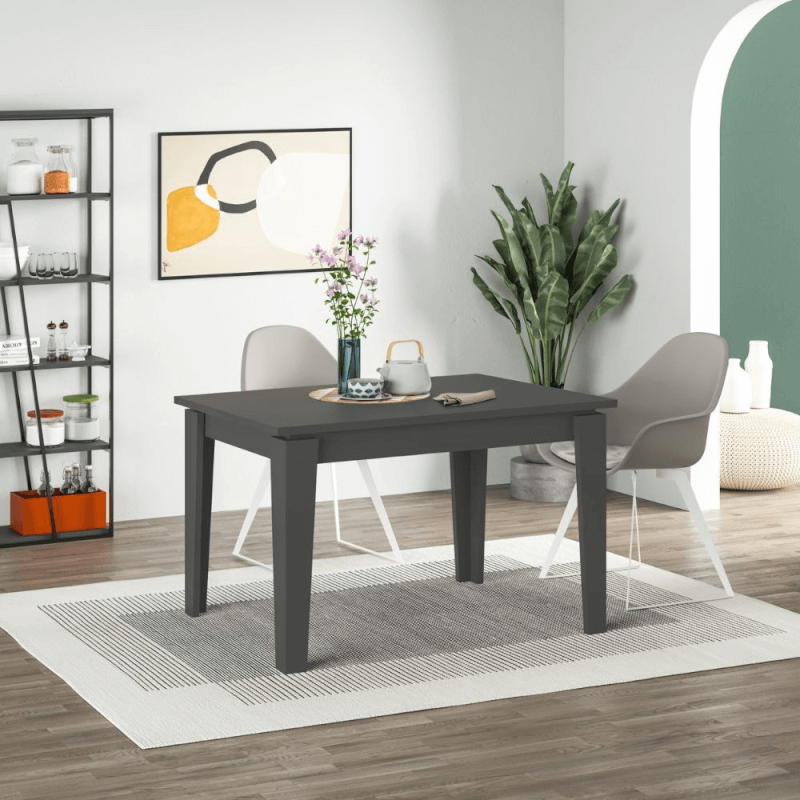 Mesa extensible Megaron antracita 120x80 cm