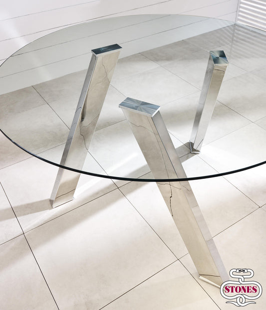 Mesa fija de cristal templado transparente 120x75h cm