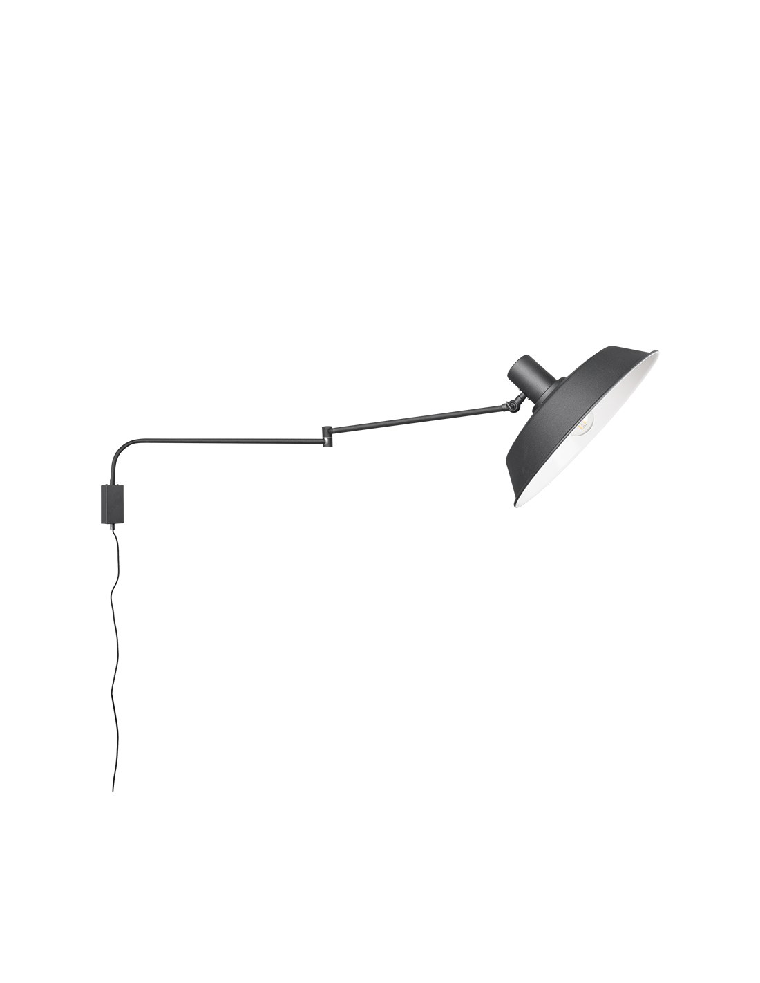 Aplique 1xE27 Bolder Negro Regulable L35 cm Trio Lighting