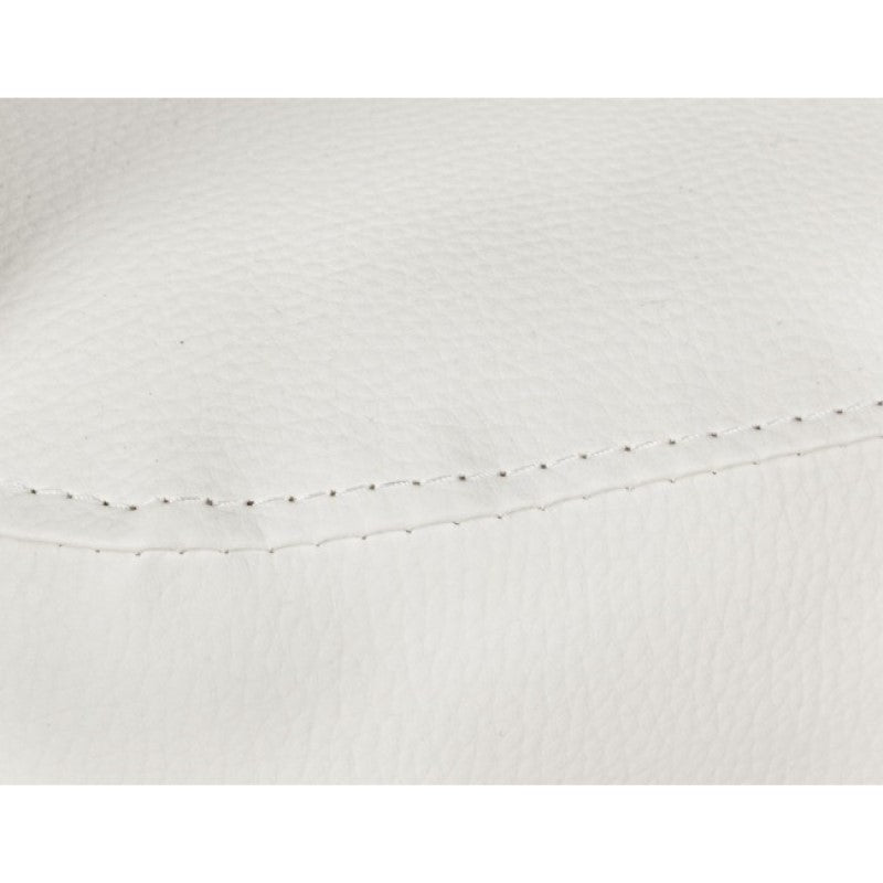 Sillón de piel sintética con puf extraíble Blanco RITA 64,5x 59,5x h78 cm