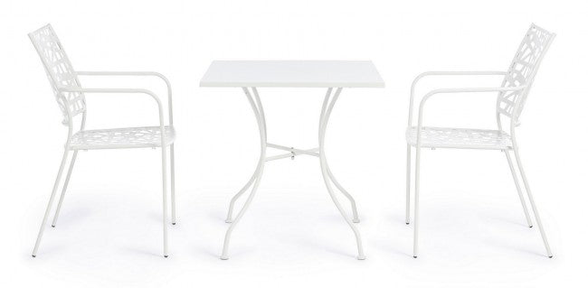 Mesa de acero Kelsie blanca 70x70 cm