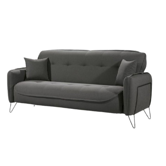 Sofá cama de tres plazas en tejido CROWN Gris 215x94x h98 cm
