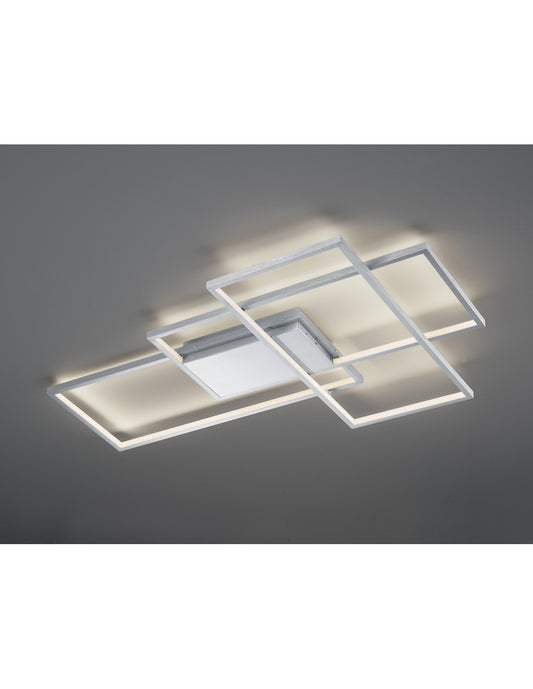 Plafón LED Thiago 3 Rectángulos L114 cm Nichel Trio Lighting