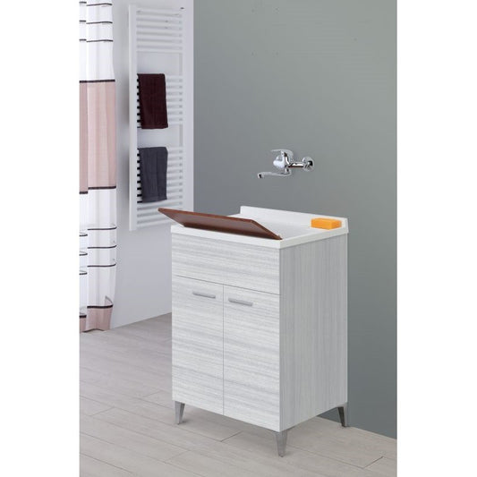 Lavabo con dos puertas Gris 60x50x83 cm