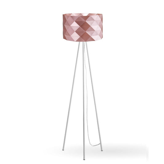 Lámpara de pie trípode de metal rosa en metal cm. 40x146h