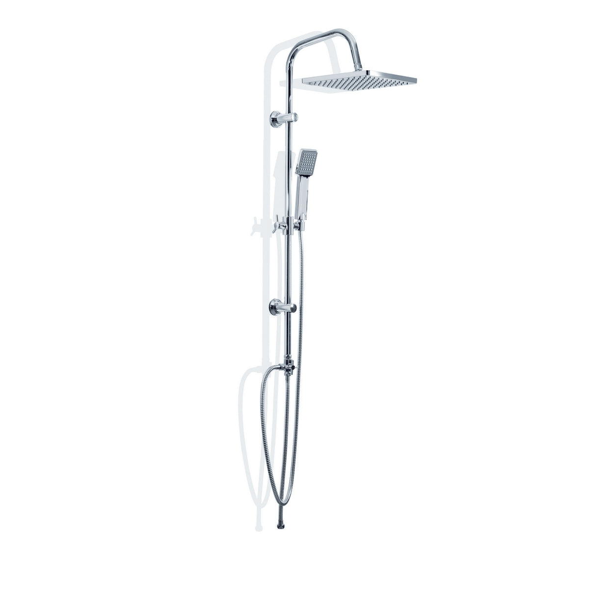 Picaporte mix cuadrado acero cromado 1 chorro