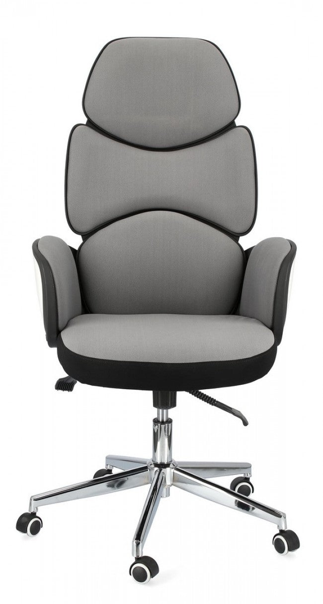 Sillón de oficina con reposabrazos en tela Gris Oscuro ARMSTRONG 64x69 x h118,5-128 cm