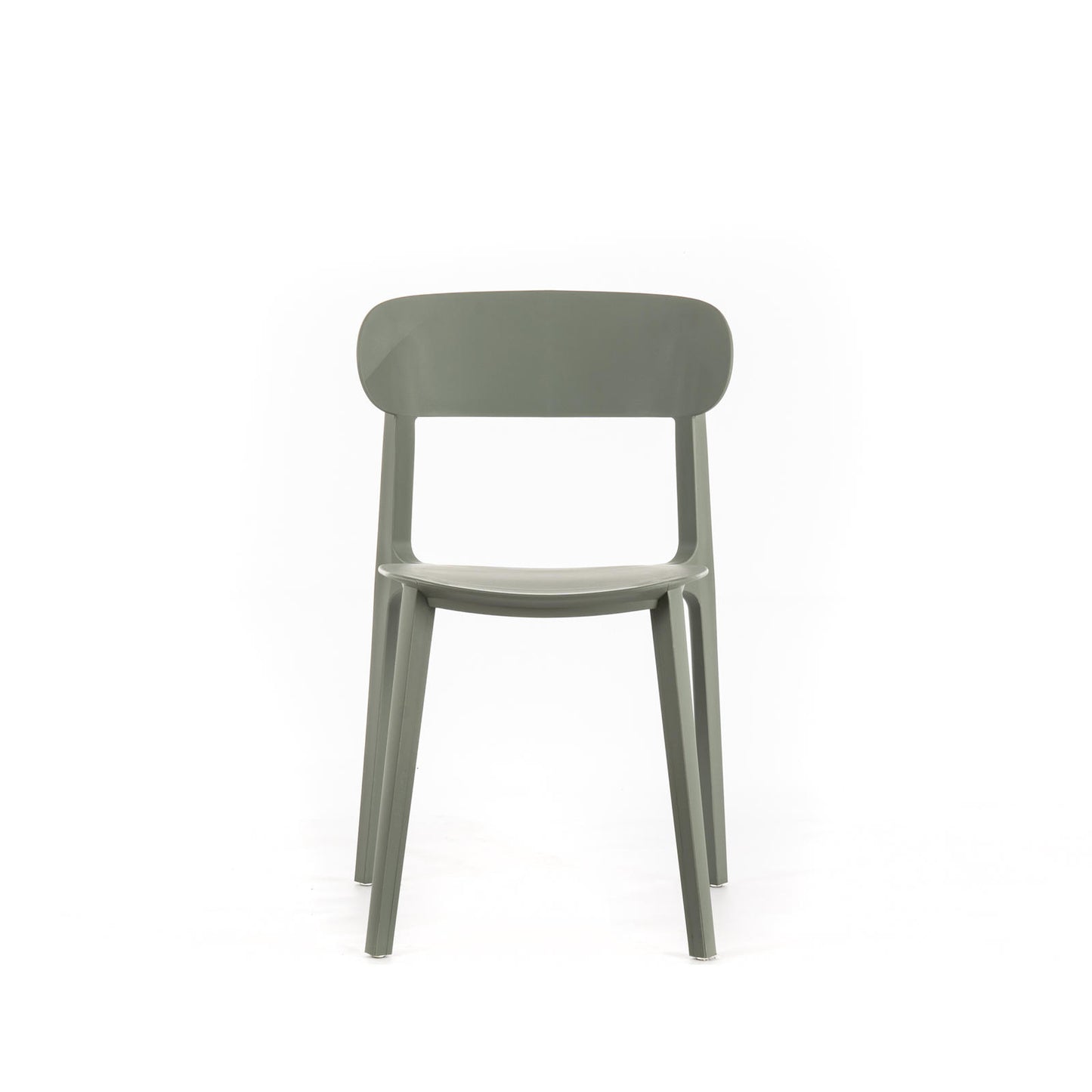 2x Silla de polipropileno gris claro 48x52x77,5h cm