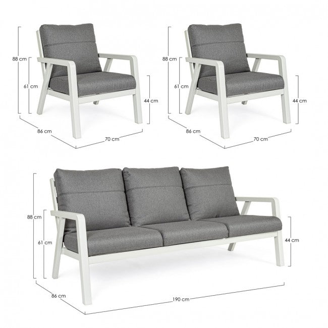 Conjunto de salón de 3 piezas con cojines Truman Lunar
