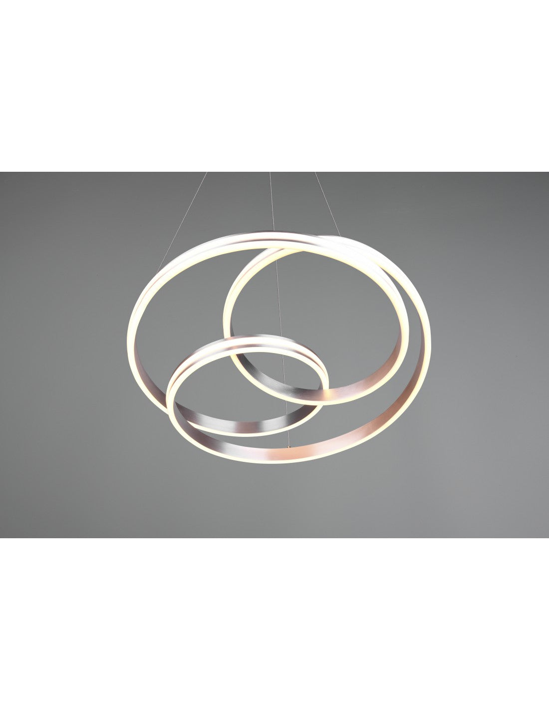 Lámpara de araña de vórtice moderna Yara níquel Led Dimmer Trio iluminación