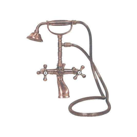 Grifo monomando para bañera de cobre antiguo con ducha de mano
