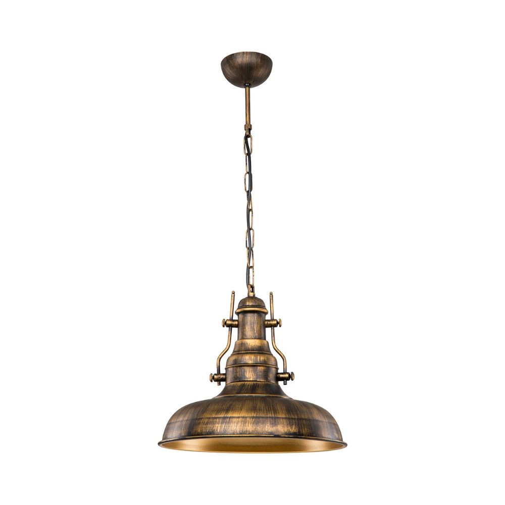 Lámpara colgante Tarus estilo industrial oro antiguo MDL4468