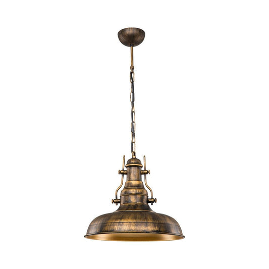 Lampada a sospensione Tarus stile industriale oro antichizzato MDL4468 EFFEZ