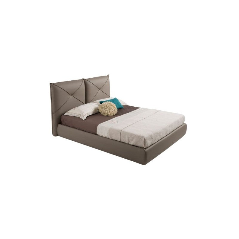 Letto matrimoniale con contenitore ARMONIA Tortora 188x223x h109 cm