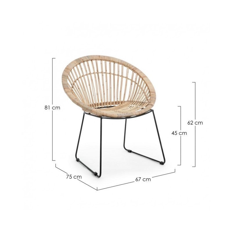 Sillón rústico Cayes natural