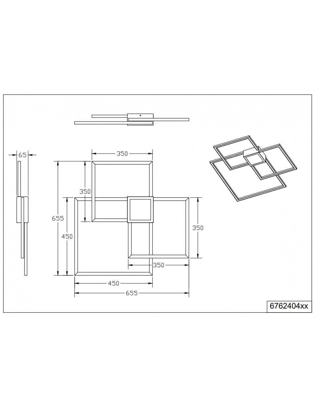 Hydra Design Plafón Cuadrado Blanco LED 4000k Trio Lighting