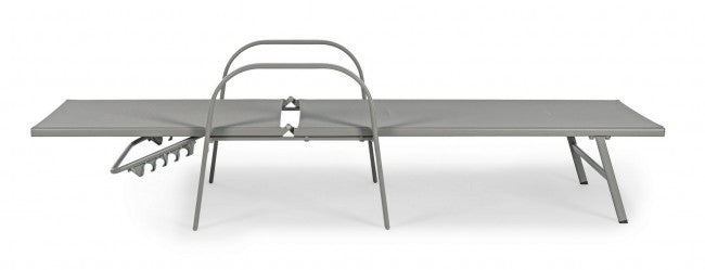Tumbona Arent de acero y con reposabrazos gris tórtola 195 cm
