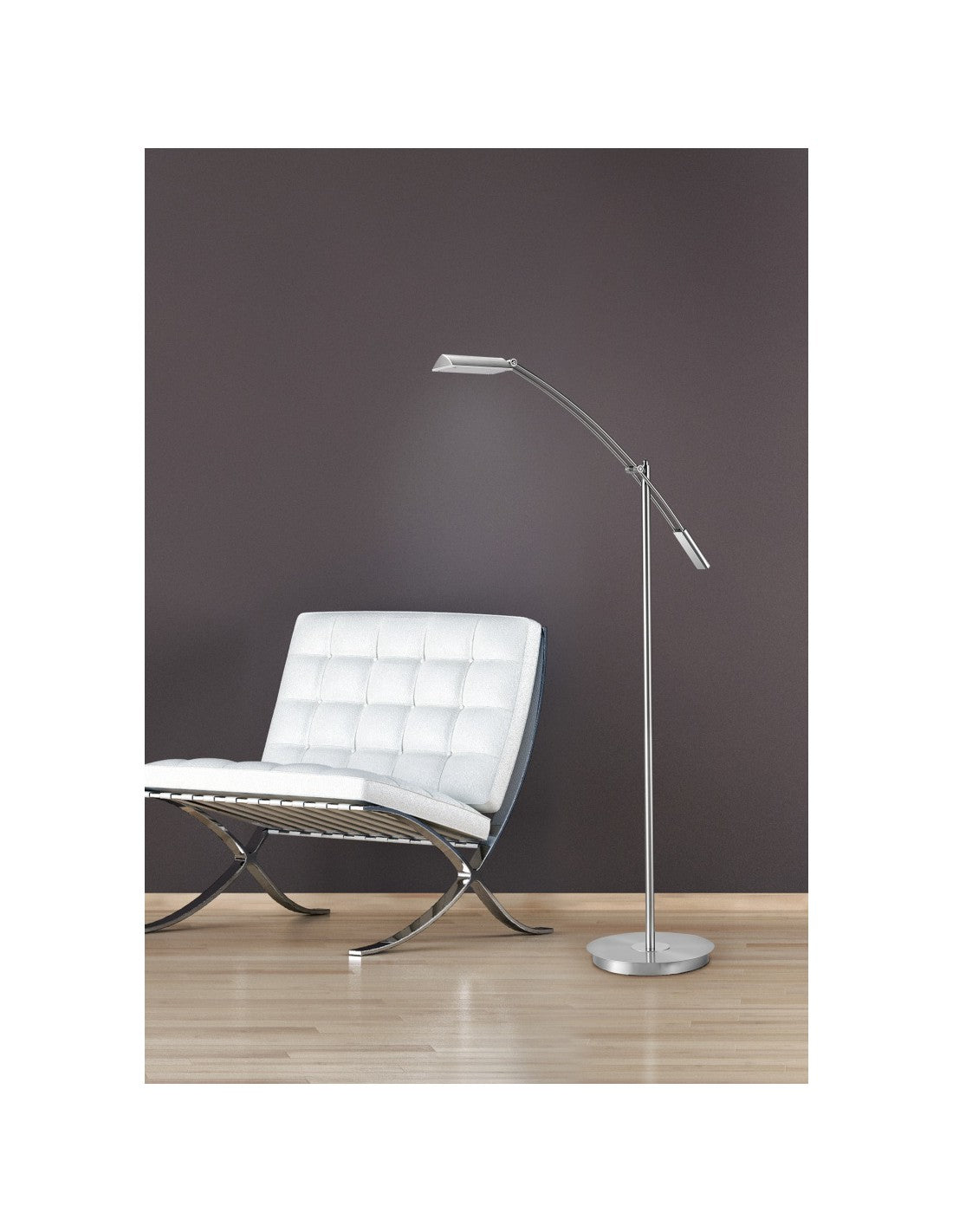 Lámpara de pie Verona Led 12W H126 cm Nichel Trio Lighting