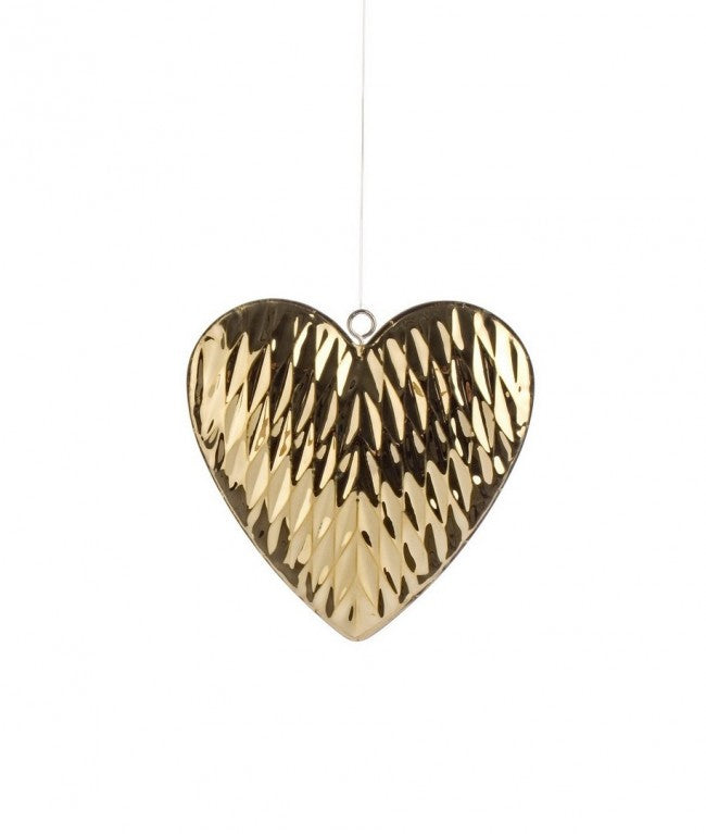 8x Colgante de corazón chapado en oro S