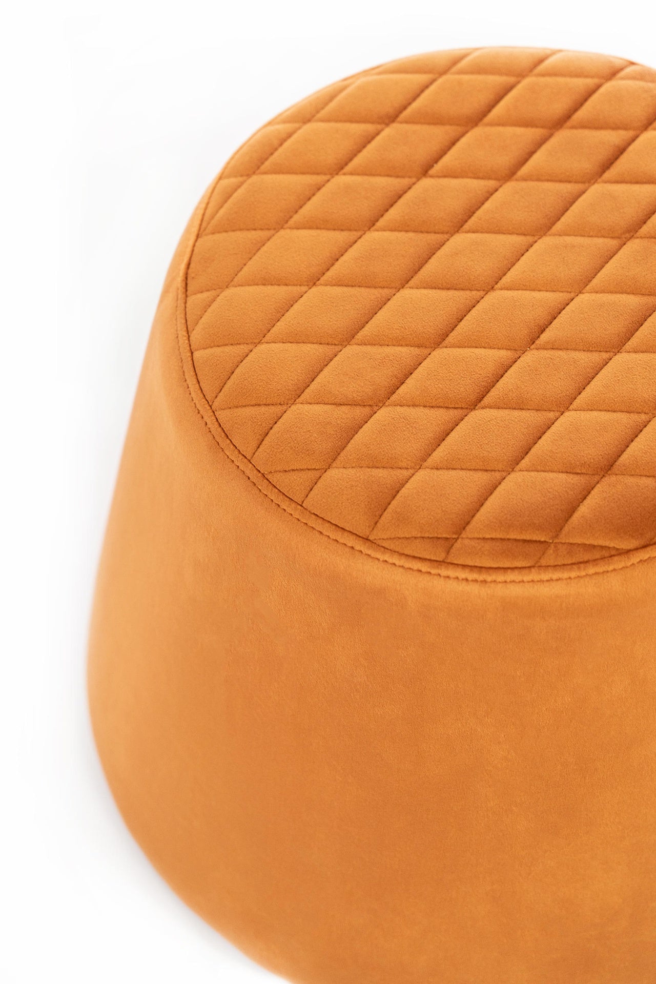 Puf de terciopelo metálico naranja 46,5 x 46,5 xh 33 cm