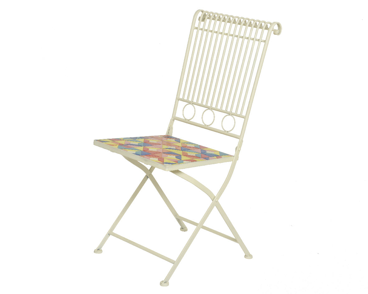 Silla de bistró de exterior Bilbao en hierro plegable