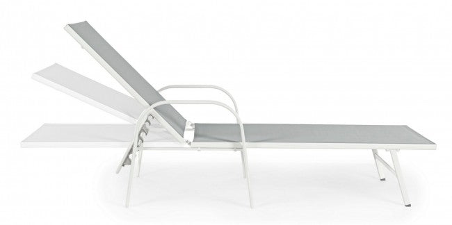 Tumbona Arent en acero y con reposabrazos blancos 195 cm
