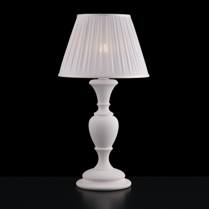 Lámpara grande desgastada de madera y pulpa de madera blanca 57 cm