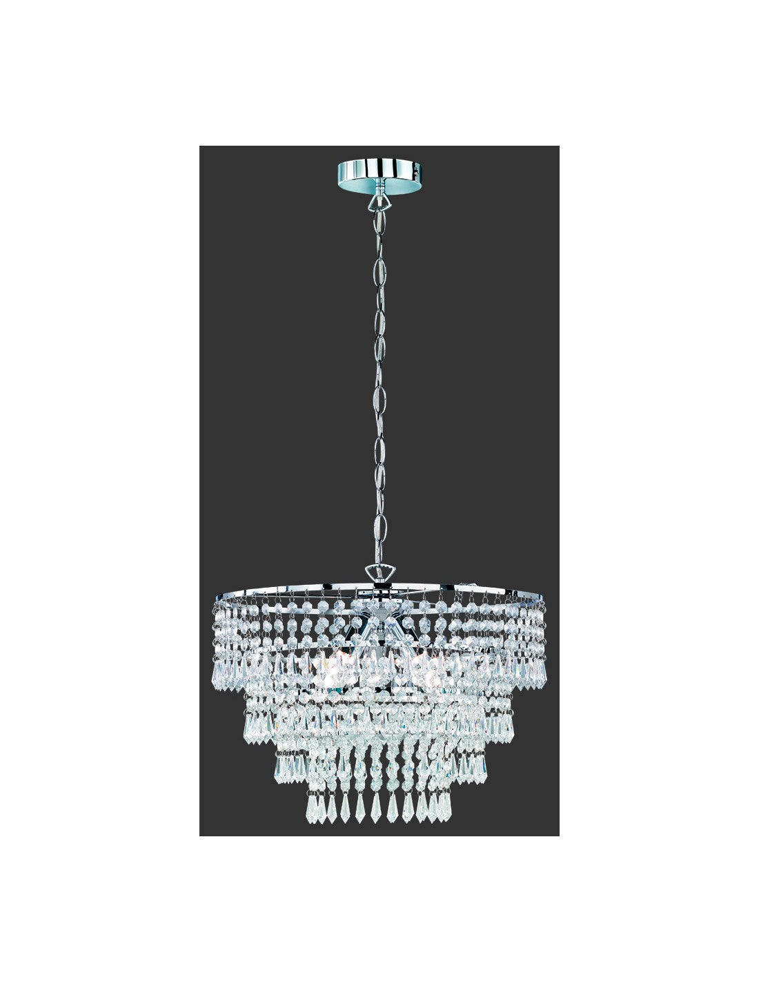 Orient Lámpara de Araña 3 Luces E14 Cromo Ø42 cm Colgantes Decorativos Trio Lighting