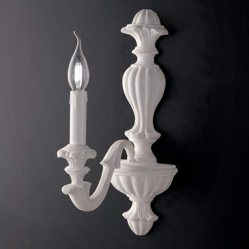 Aplique de madera shabby blanco una luz 25x h40 cm