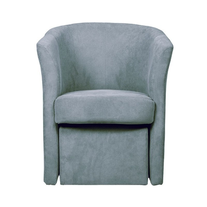 Sillón de tela con puf extraíble DJERBA Gris claro 63,5x 62,5x h76 cm