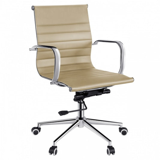Sillón ejecutivo beige de metal