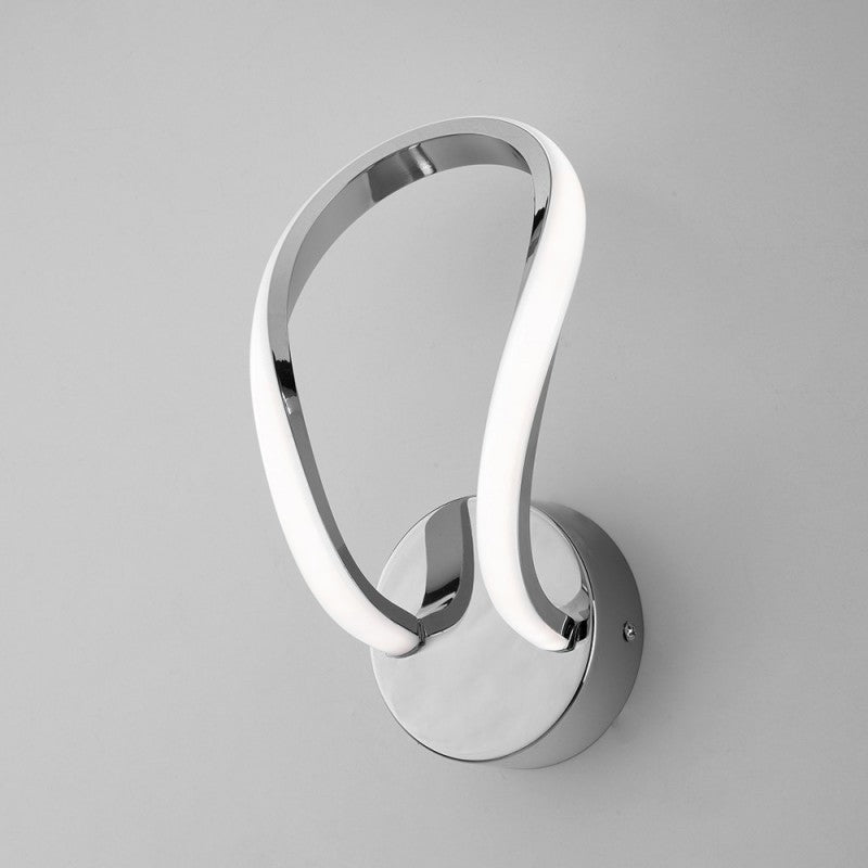 Aplique de pared en metal y aluminio Cromo pulido LED integrado 21x h20 cm