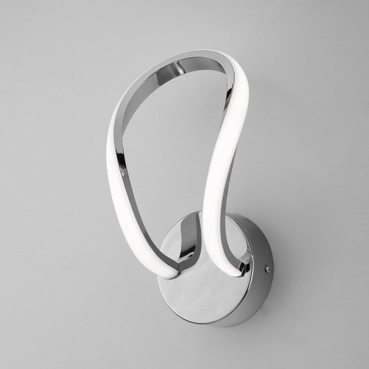 Aplique de pared en metal y aluminio Cromo pulido LED integrado 21x h20 cm