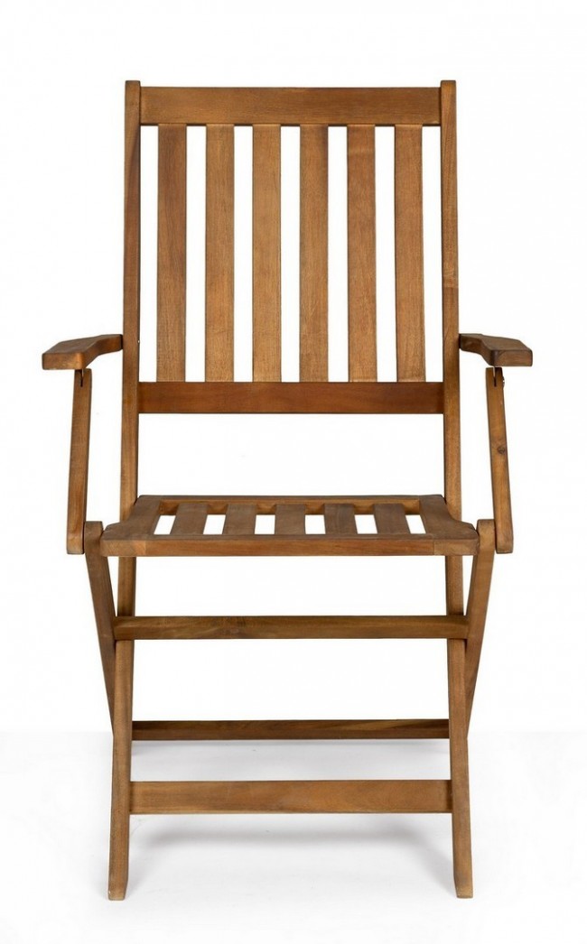 Silla Plegable Mali Con Reposabrazos En Madera De Melamina