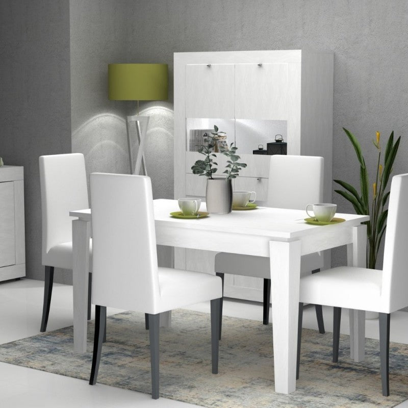 Mesa Extensible Alerce Blanco MEGARON 120-160X80 cm