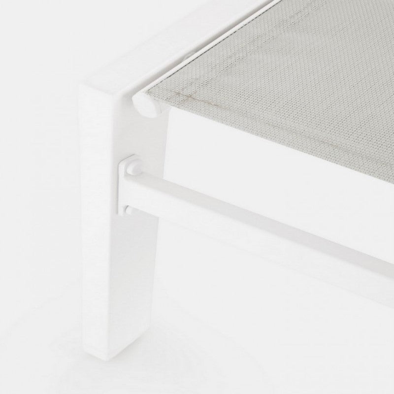 Cama alta Hilde de aluminio blanca con ruedas