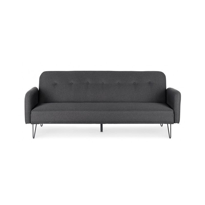 Sofá cama de tres plazas en tejido BRIDJET Negro 200x82x h81 cm