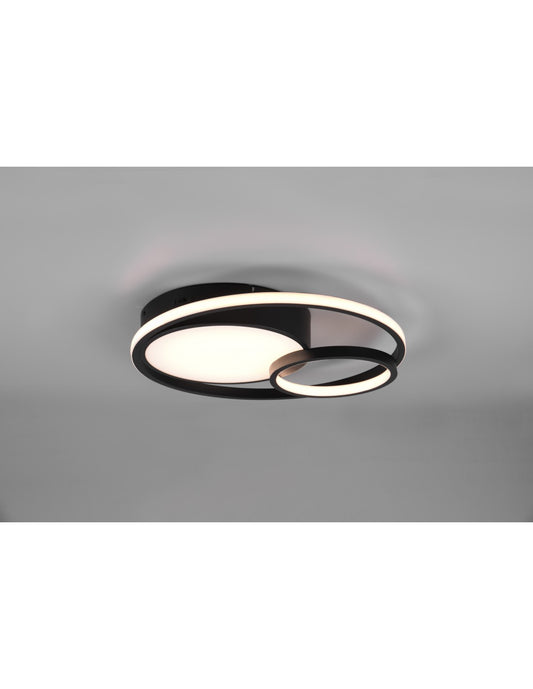 Plafón moderno Vuelta negro 3 LED Dimmer 28w Trio Lighting