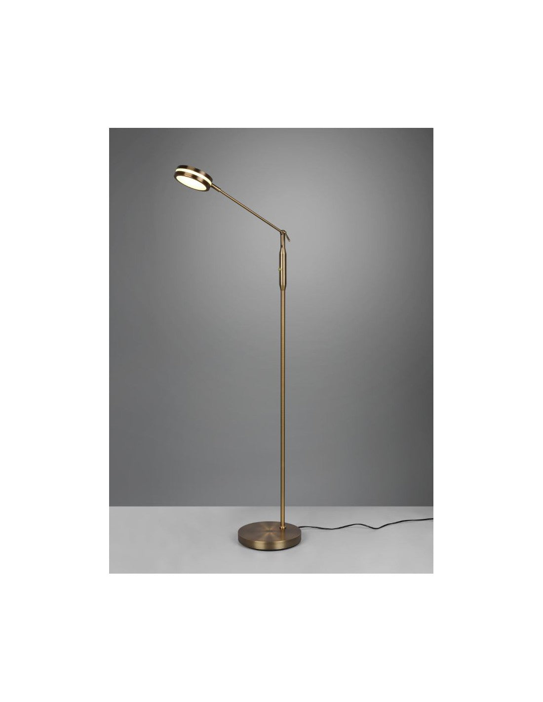 Lámpara de pie Led Touch Disco ajustable Franklin Latón envejecido Trio Lighting