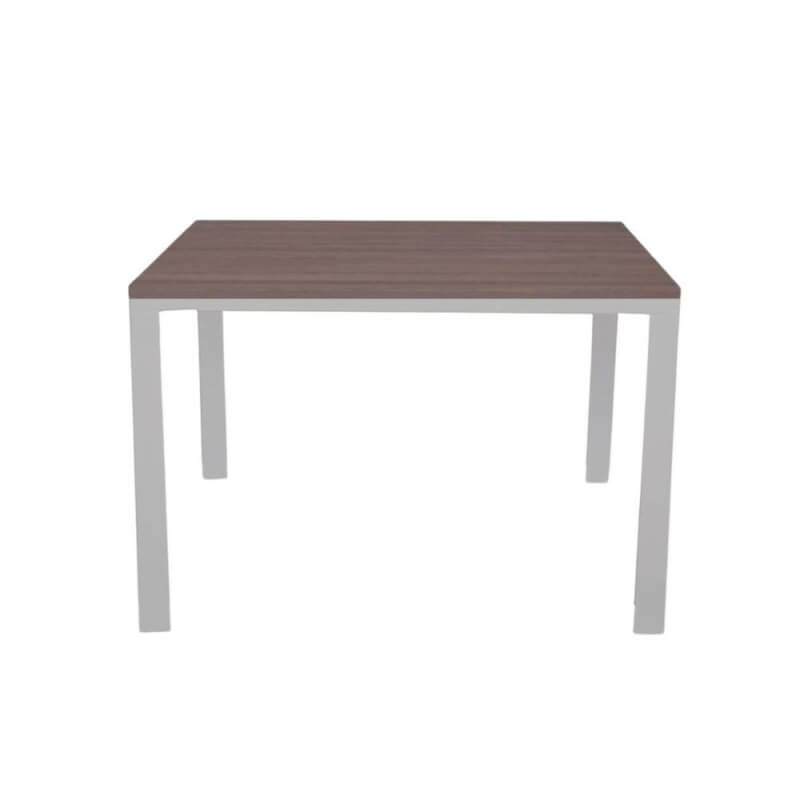 Mesa rectangular 120x80 estructura blanca y tapa de alerce gris Monster