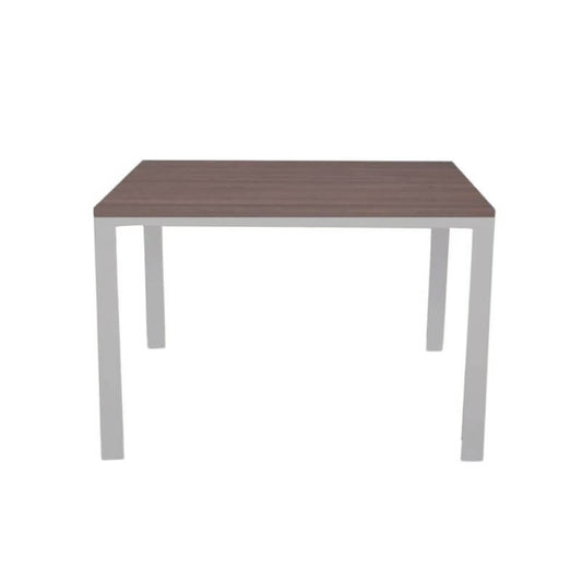 Mesa rectangular 120x80 estructura blanca y tapa de alerce gris Monster