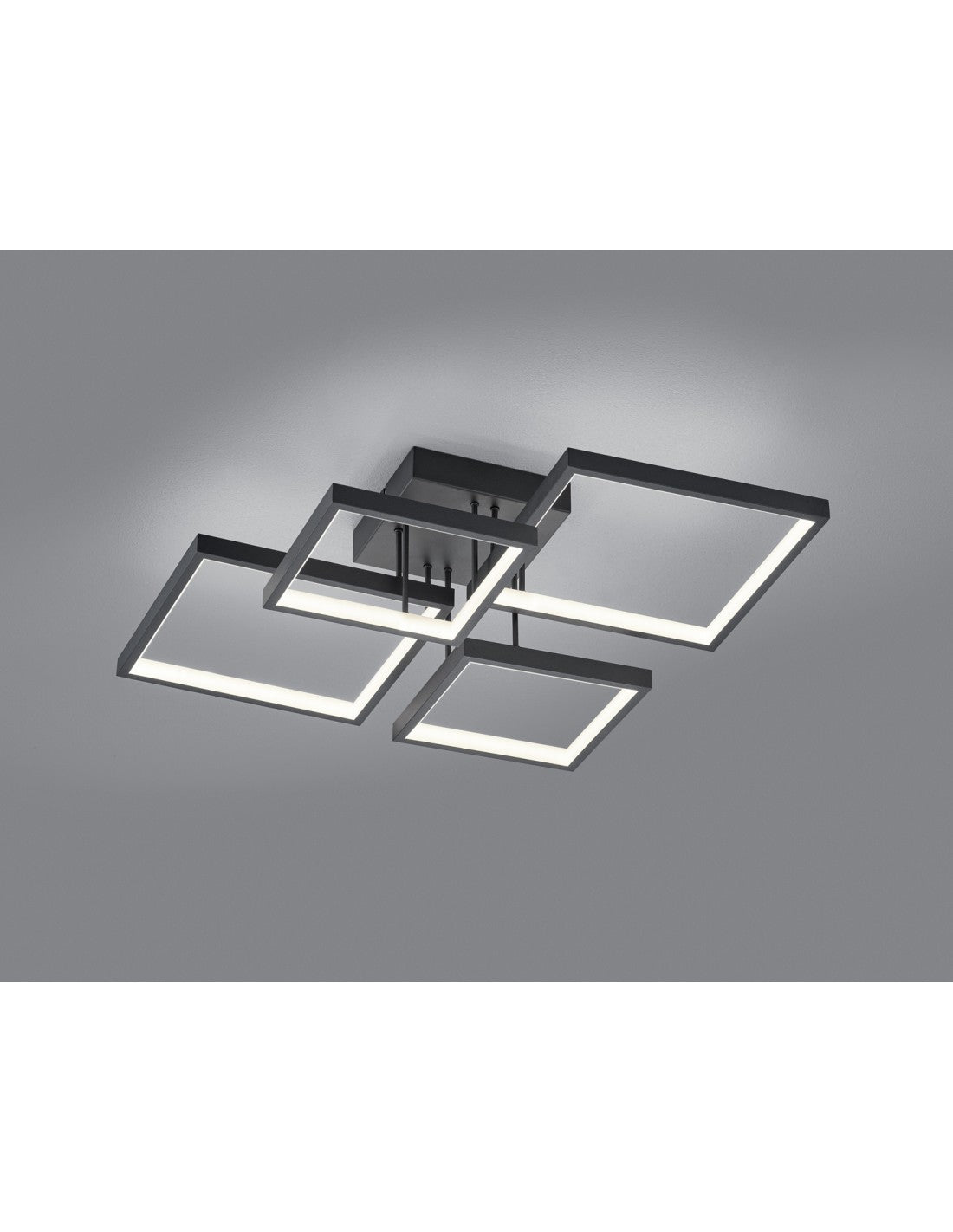 Sorrento Plafón LED 4 Cuadrados 52x52 cm Negro Trio Lighting