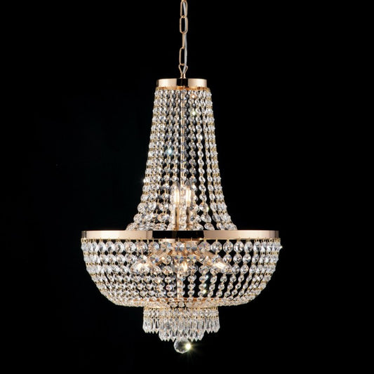 Araña imperial de hierro dorado y latón con ocho luces 50x h74 cm
